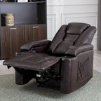 Power Leather Recliner Chair Home Theater Seating Soft