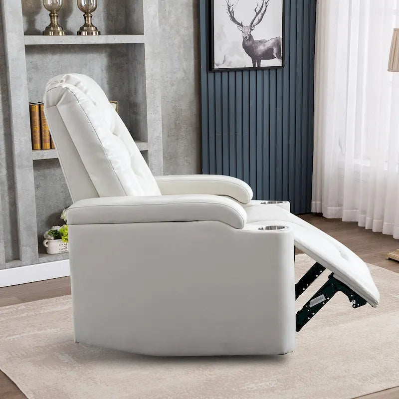 Power Leather Recliner Chair Home Theater Seating Soft