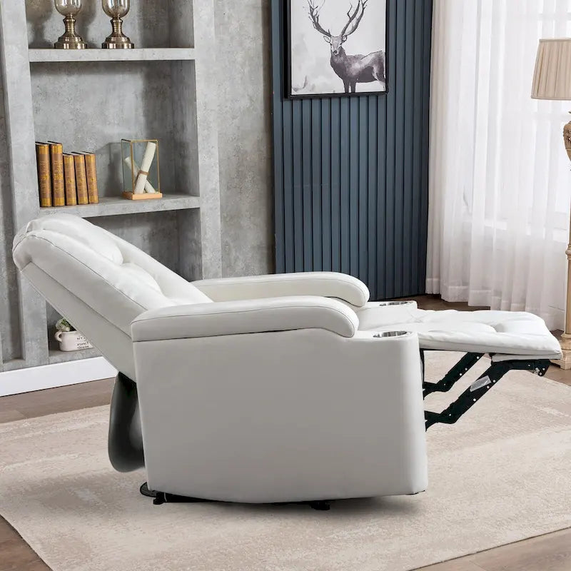 Power Leather Recliner Chair Home Theater Seating Soft
