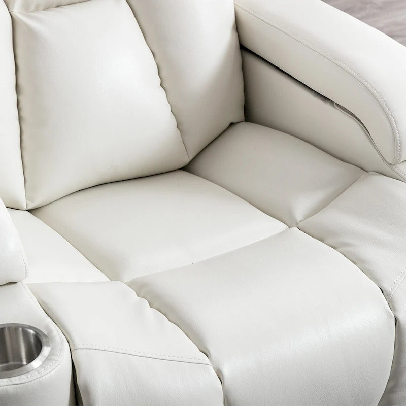Power Leather Recliner Chair Home Theater Seating Soft