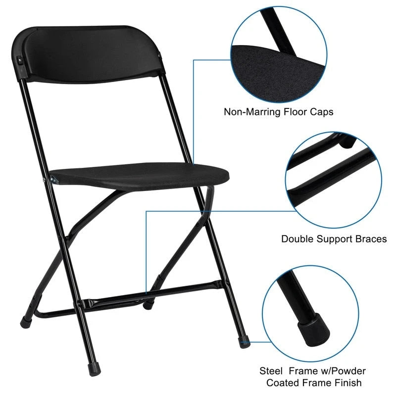 Plastic Folding Party Conversation Exhibition Dining Chair Set (Set of 10)