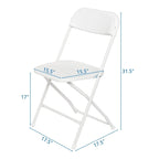 Plastic Folding Party Conversation Exhibition Dining Chair Set (Set of 10)