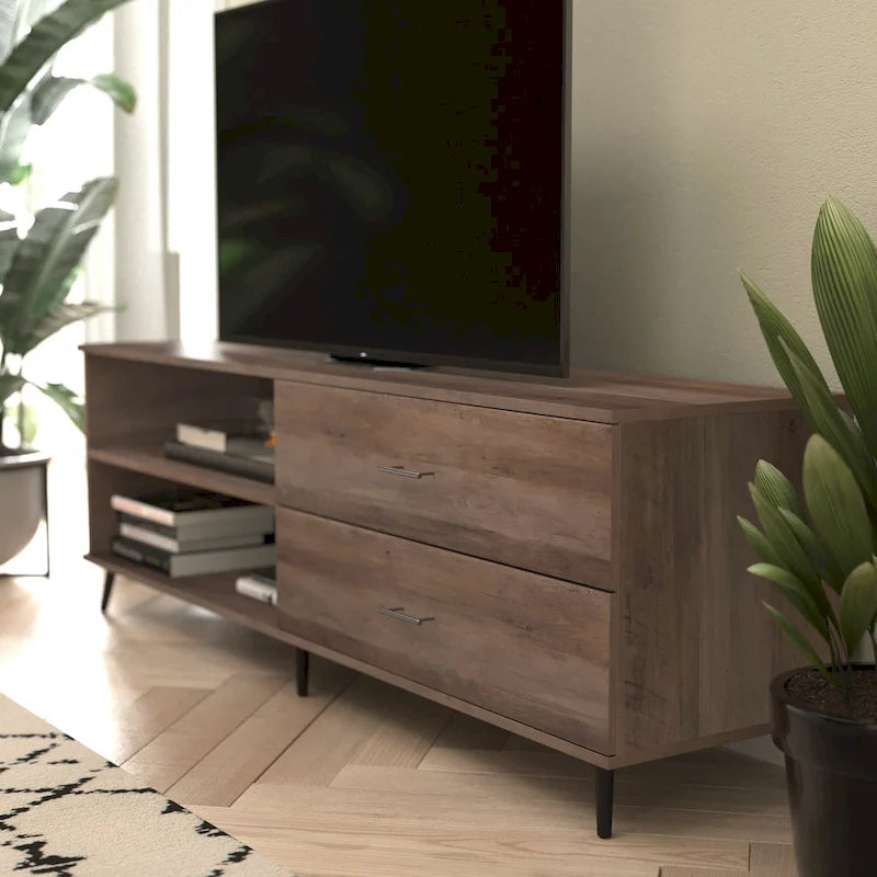 TV Stand for up to 60 TV's with Adjustable Shelf and Storage Drawers