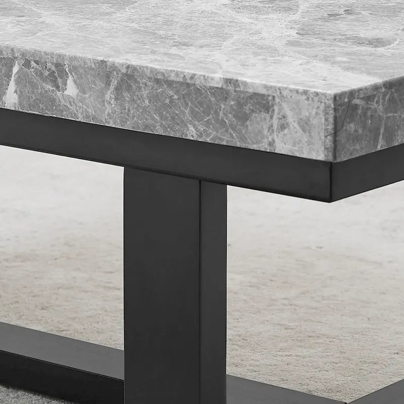 Steve Silver Ludlow Gray Marble Top Side Table