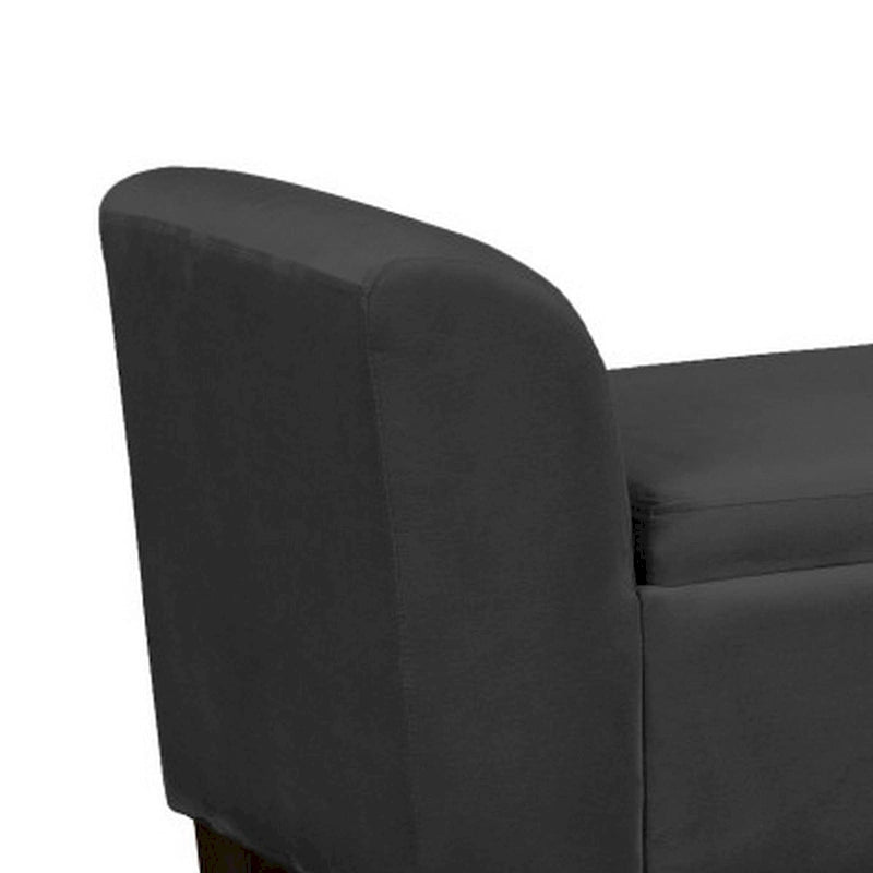 55 Inch Accent Storage Bench with Performance Velvet Upholstery, Black
