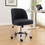 Porthos Home Peli Sherpa Fabric Armless Office Chair with Steel Roller Casters