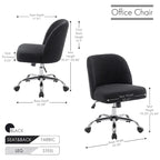 Porthos Home Peli Sherpa Fabric Armless Office Chair with Steel Roller Casters