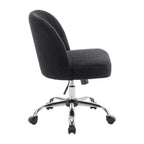 Porthos Home Peli Sherpa Fabric Armless Office Chair with Steel Roller Casters