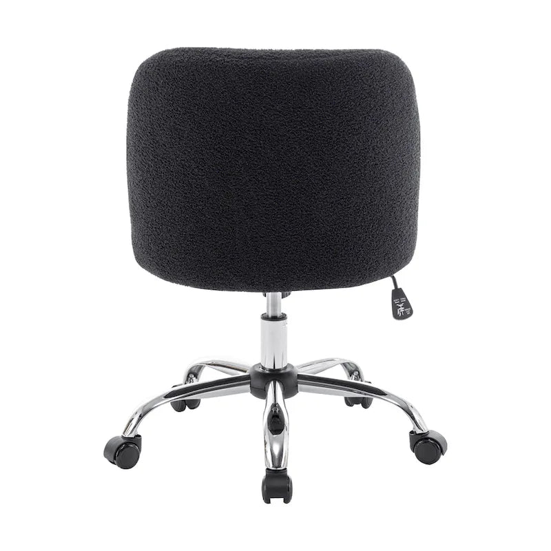 Porthos Home Peli Sherpa Fabric Armless Office Chair with Steel Roller Casters