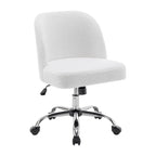 Porthos Home Peli Sherpa Fabric Armless Office Chair with Steel Roller Casters