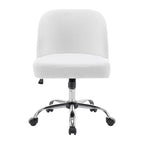 Porthos Home Peli Sherpa Fabric Armless Office Chair with Steel Roller Casters
