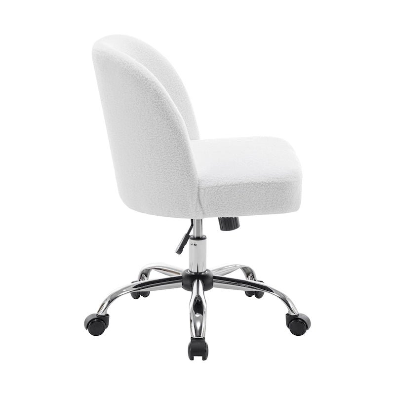 Porthos Home Peli Sherpa Fabric Armless Office Chair with Steel Roller Casters