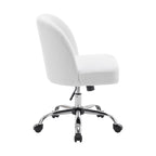 Porthos Home Peli Sherpa Fabric Armless Office Chair with Steel Roller Casters