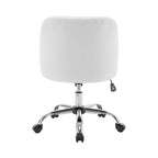 Porthos Home Peli Sherpa Fabric Armless Office Chair with Steel Roller Casters