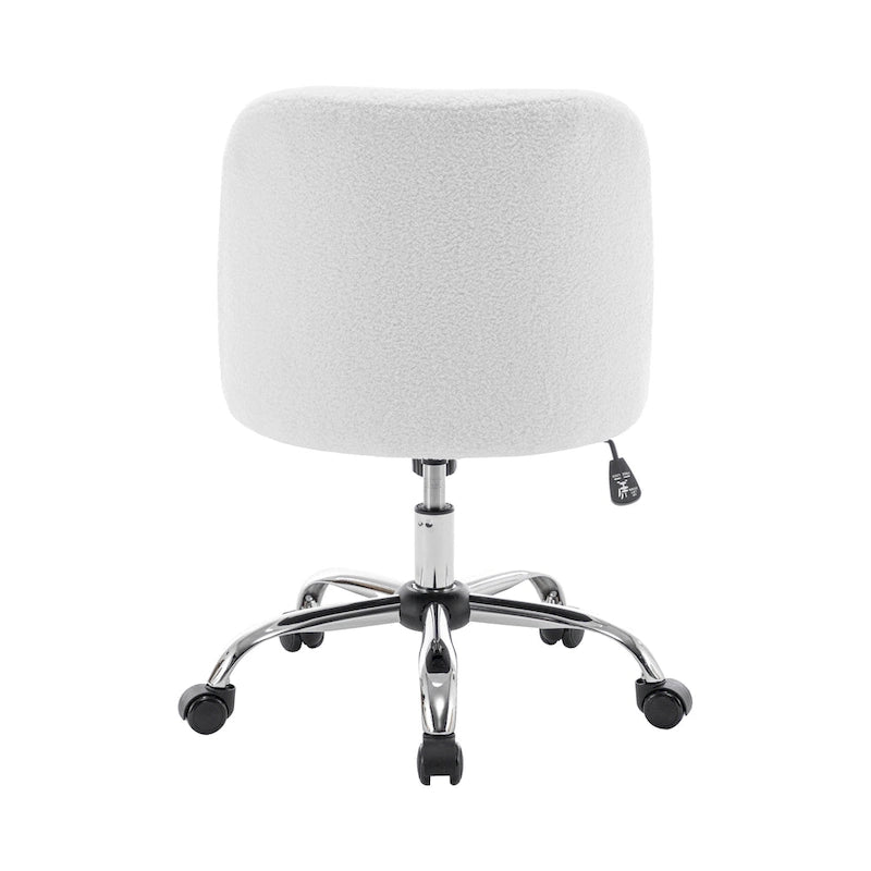 Porthos Home Peli Sherpa Fabric Armless Office Chair with Steel Roller Casters