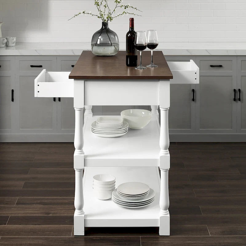 Caitlyn Wood Top Kitchen Island - 23.63d x 42w x 36.25h