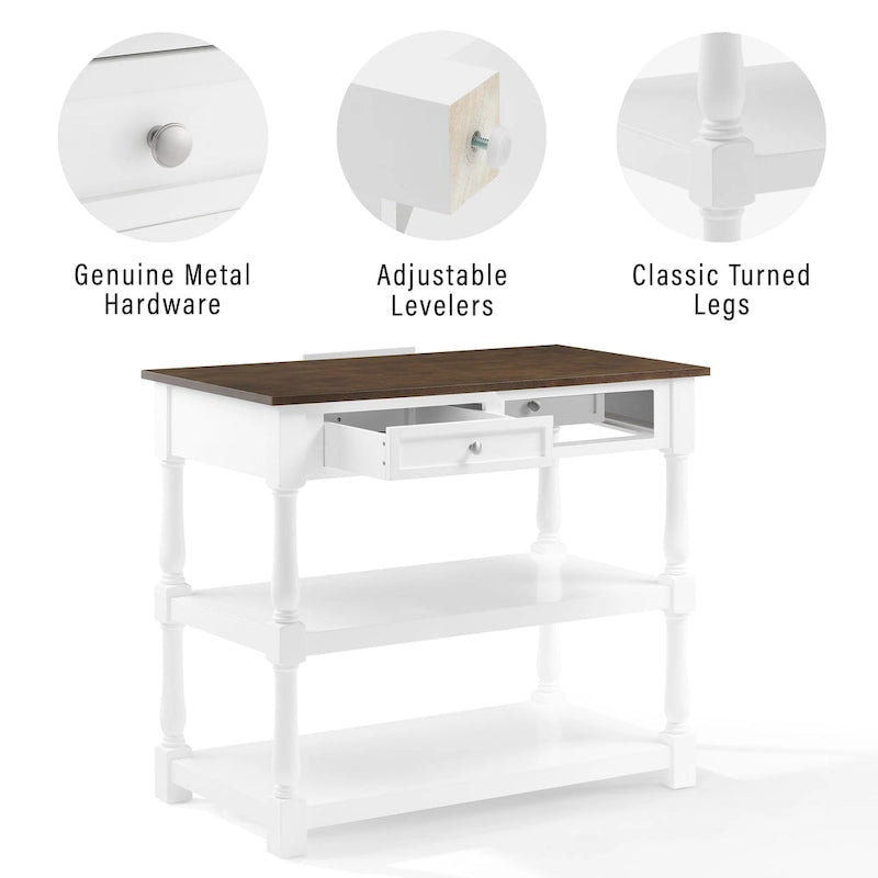 Caitlyn Wood Top Kitchen Island - 23.63d x 42w x 36.25h