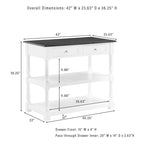 Caitlyn Wood Top Kitchen Island - 23.63d x 42w x 36.25h