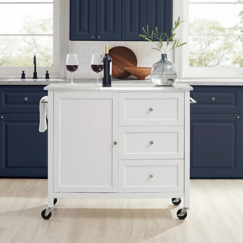 Soren Stainless Steel Top Kitchen Island/Cart - 18.13d x 42.13w x 37.5h