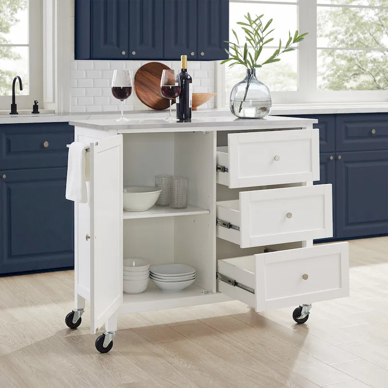 Soren Stainless Steel Top Kitchen Island/Cart - 18.13d x 42.13w x 37.5h