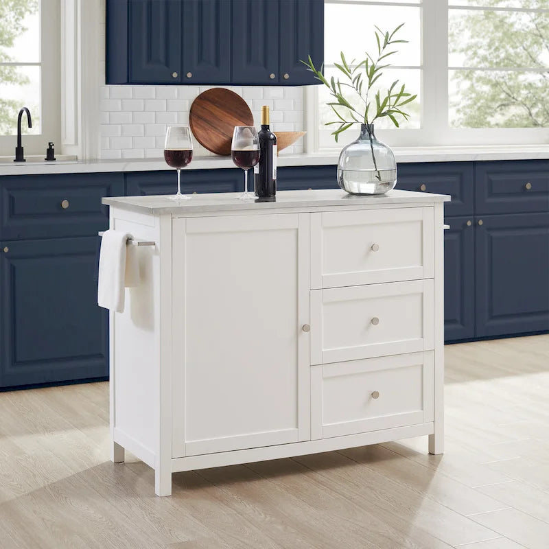 Soren Stainless Steel Top Kitchen Island/Cart - 18.13d x 42.13w x 37.5h