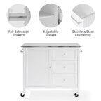 Soren Stainless Steel Top Kitchen Island/Cart - 18.13d x 42.13w x 37.5h
