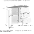 Soren Stainless Steel Top Kitchen Island/Cart - 18.13d x 42.13w x 37.5h