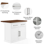 Bartlett Wood Top Kitchen Island - 27d x 42w x 36h