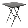 Plastic Rattan Folding Square Table in Black