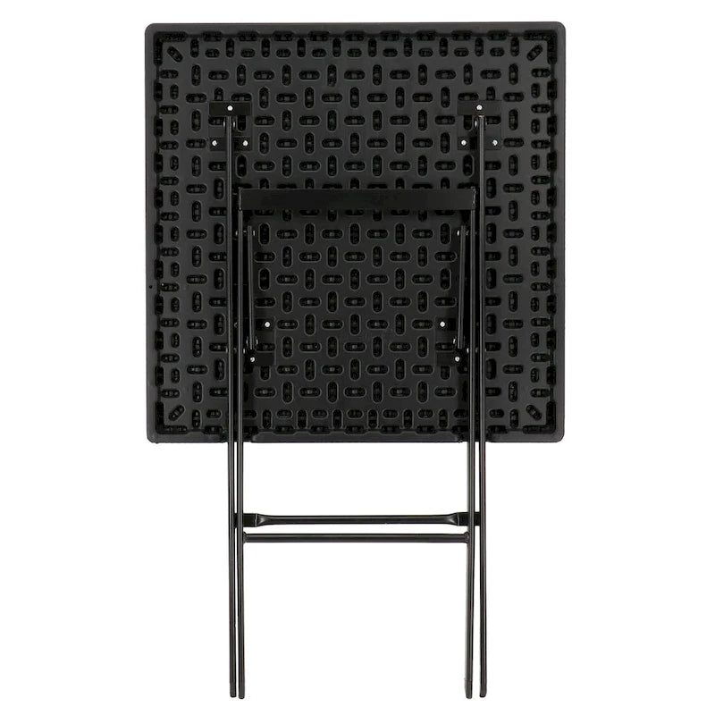 Plastic Rattan Folding Square Table in Black