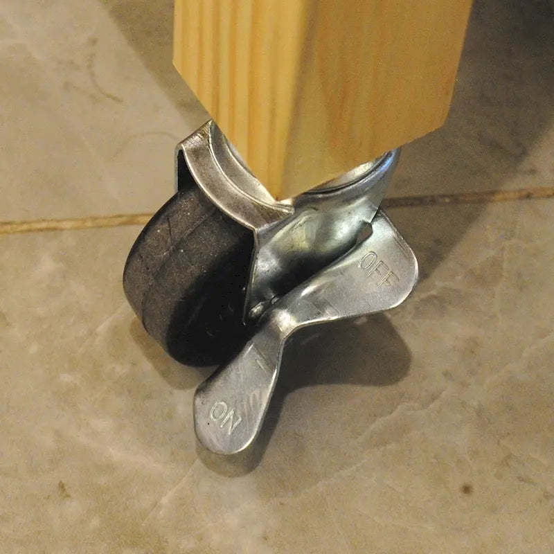 Kitchen Island & Kitchen Cart, Mobile Kitchen Island with Two Lockable Wheels, Rubber Wood Top, Simple Design