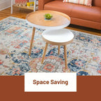 2-Piece Nestable End Tables for Living Room, Bedroom and Small Spaces