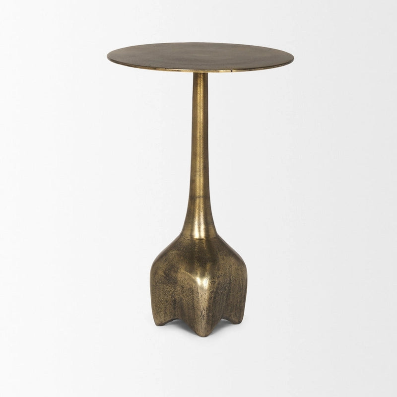 Risha Large Gold Metal Accent Table