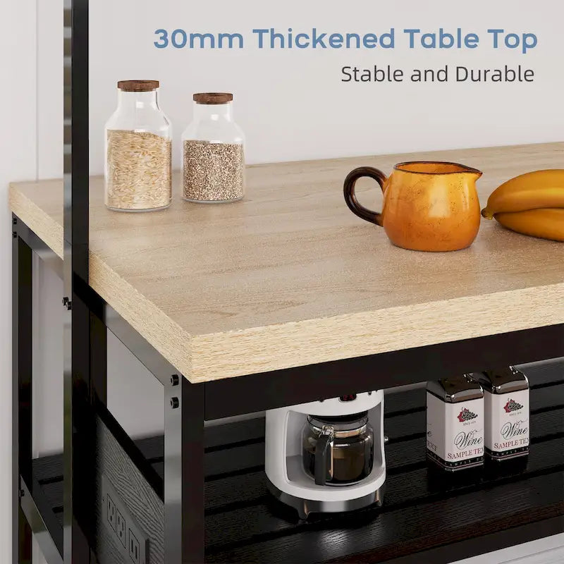 47 Kitchen Island Table Microwave Stand Oven Shelf with Storage - 47D x 28W x 72H