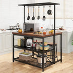 47 Kitchen Island Table Microwave Stand Oven Shelf with Storage - 47D x 28W x 72H