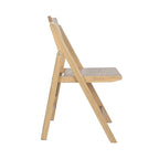 2 Pack Commercial Cane Rattan Folding Chairs - Wood Backs and Seats