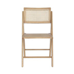 2 Pack Commercial Cane Rattan Folding Chairs - Wood Backs and Seats
