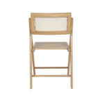 Folding Armless Cane Rattan Chairs with Breathable Woven Backrests - 2 Pack