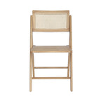 Folding Armless Cane Rattan Chairs with Breathable Woven Backrests - 2 Pack