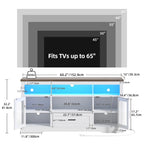 Moasis LED Farmhouse TV Stand for TV up to 65 Highboy Entertainment Center with Acrylic Doors