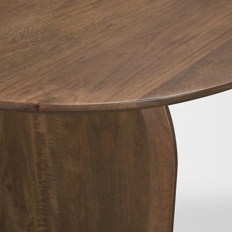 Isla Oval Dining Table w/Dark Brown Wood Top & Arched Legs - 86.5L x 39.0W x 30.0H
