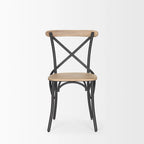 Etienne Light Brown Wood w/ Iron Metal Dining Chair (Set of 2) - 20.0L x 18.0W x .5.5H
