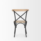 Etienne Light Brown Wood w/ Iron Metal Dining Chair (Set of 2) - 20.0L x 18.0W x .5.5H