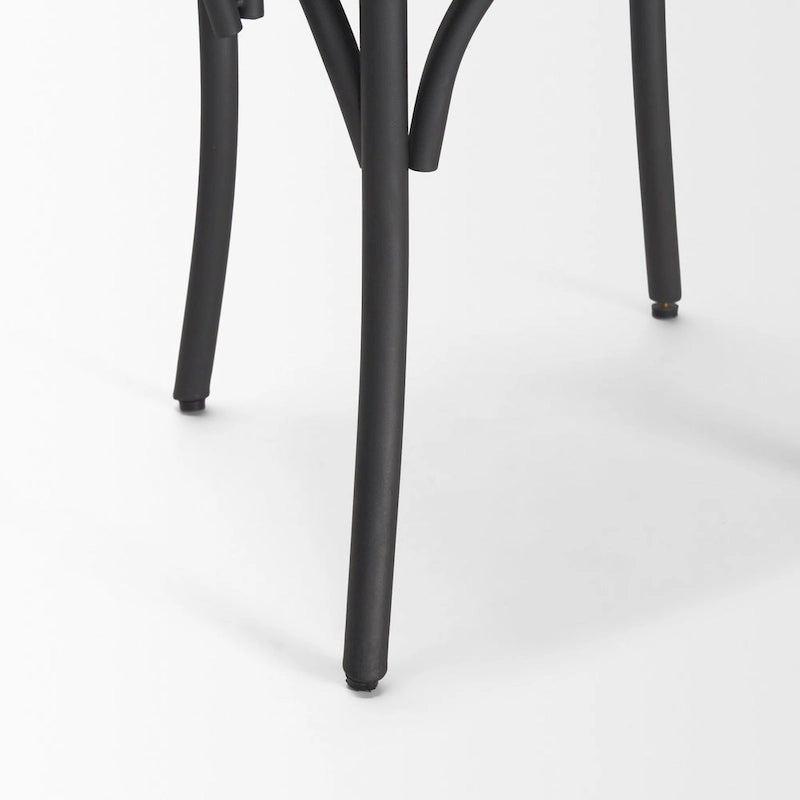 Etienne Light Brown Wood w/ Iron Metal Dining Chair (Set of 2) - 20.0L x 18.0W x .5.5H