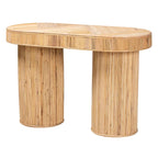 Iryna Modern Bohemian Natural Rattan Console Table