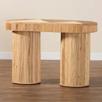Iryna Modern Bohemian Natural Rattan Console Table