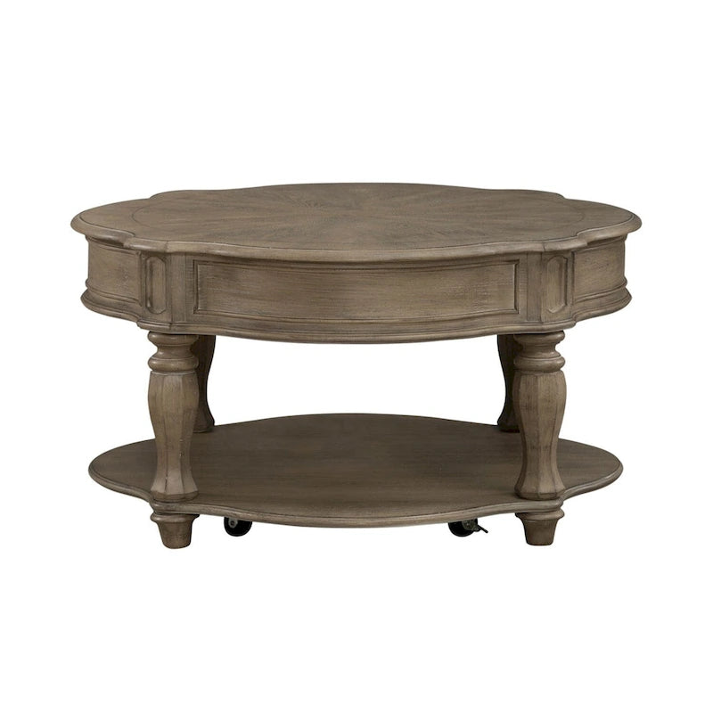 Magnolia Manor Weathered Bisque Round Cocktail Table