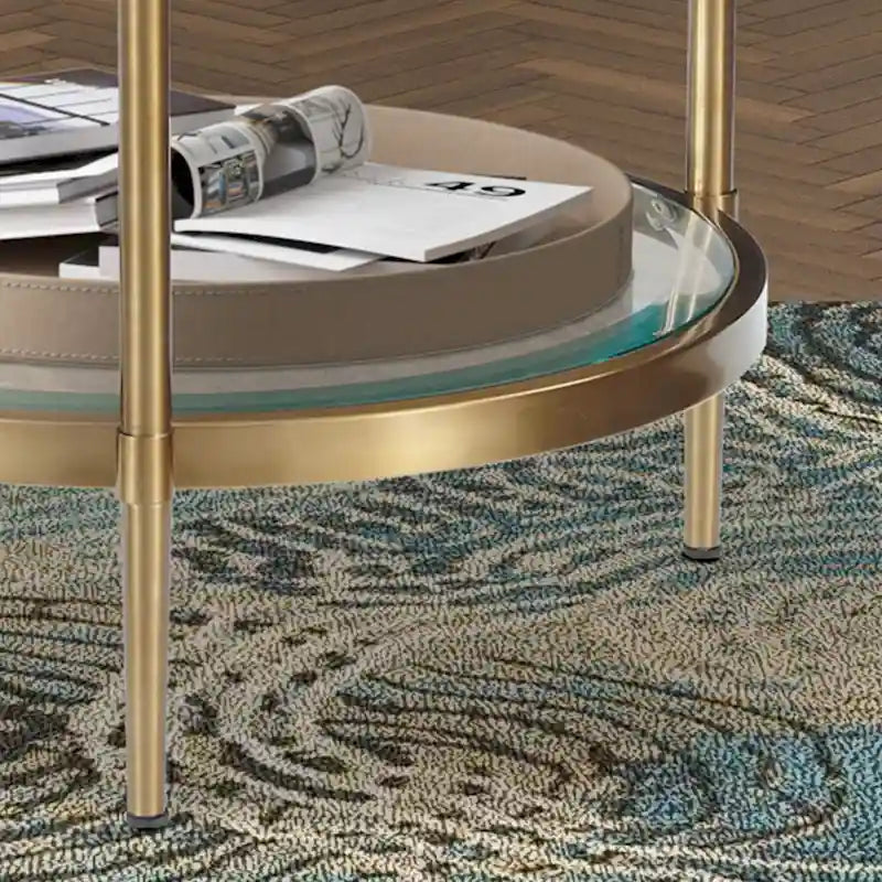 Tempered Glass Small Round End Table