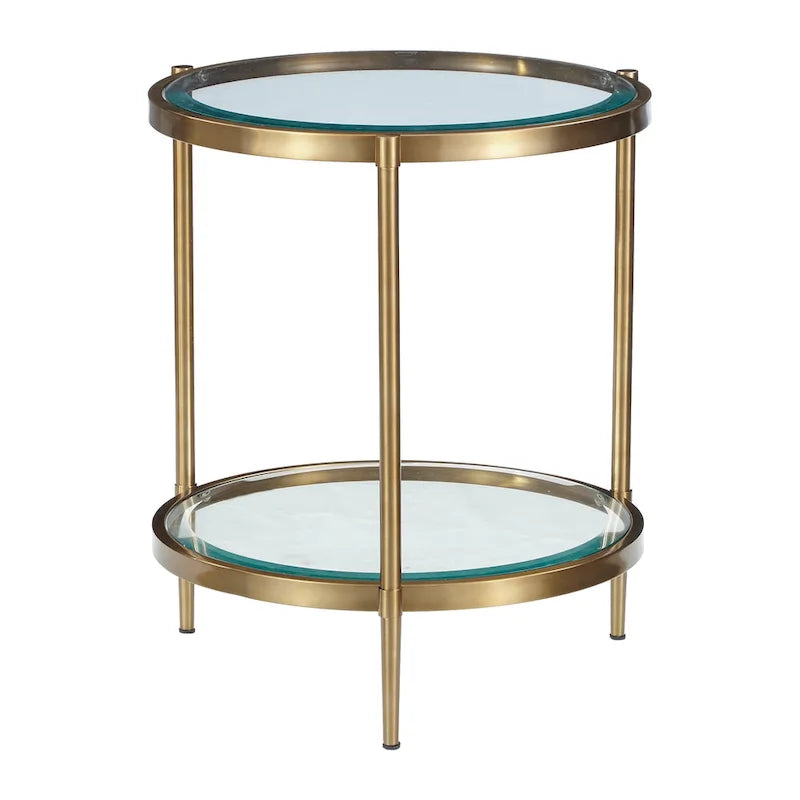 Tempered Glass Small Round End Table