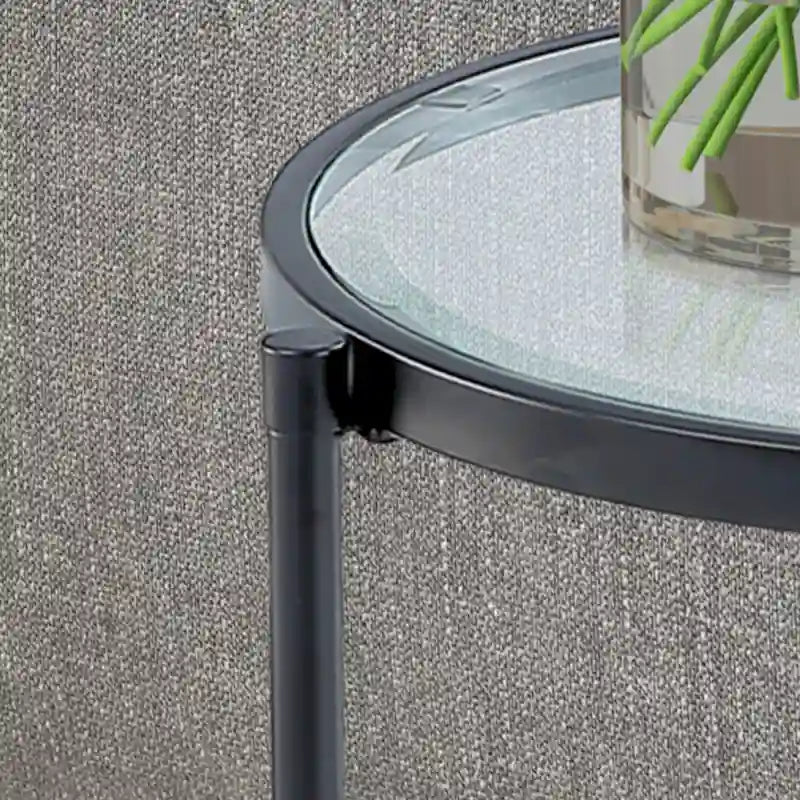 Tempered Glass Small Round End Table